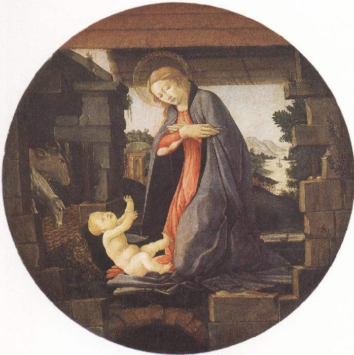 Sandro Botticelli Madonna in Adoration of the Christ Child (mk36) Sweden oil painting art